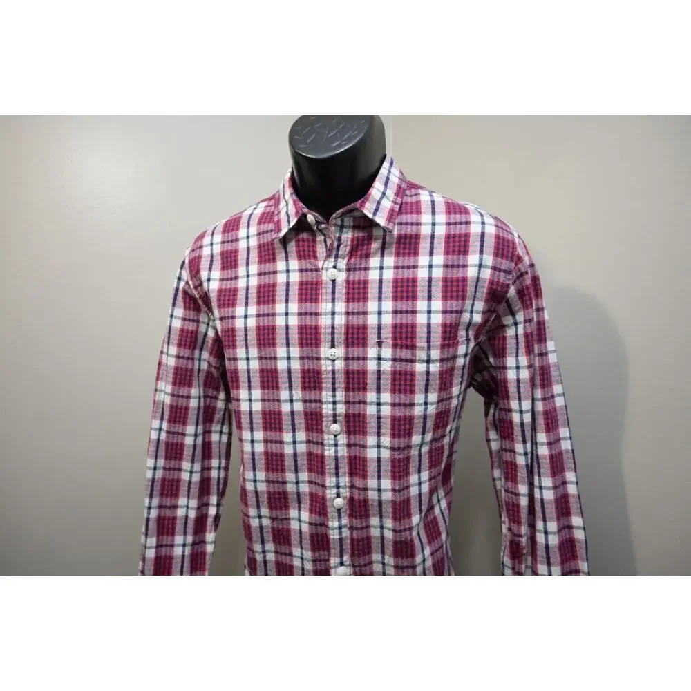 J‎ Crew Oxford Dress Shirt Plaid Casual Long Sleeve Mens Size Medium
